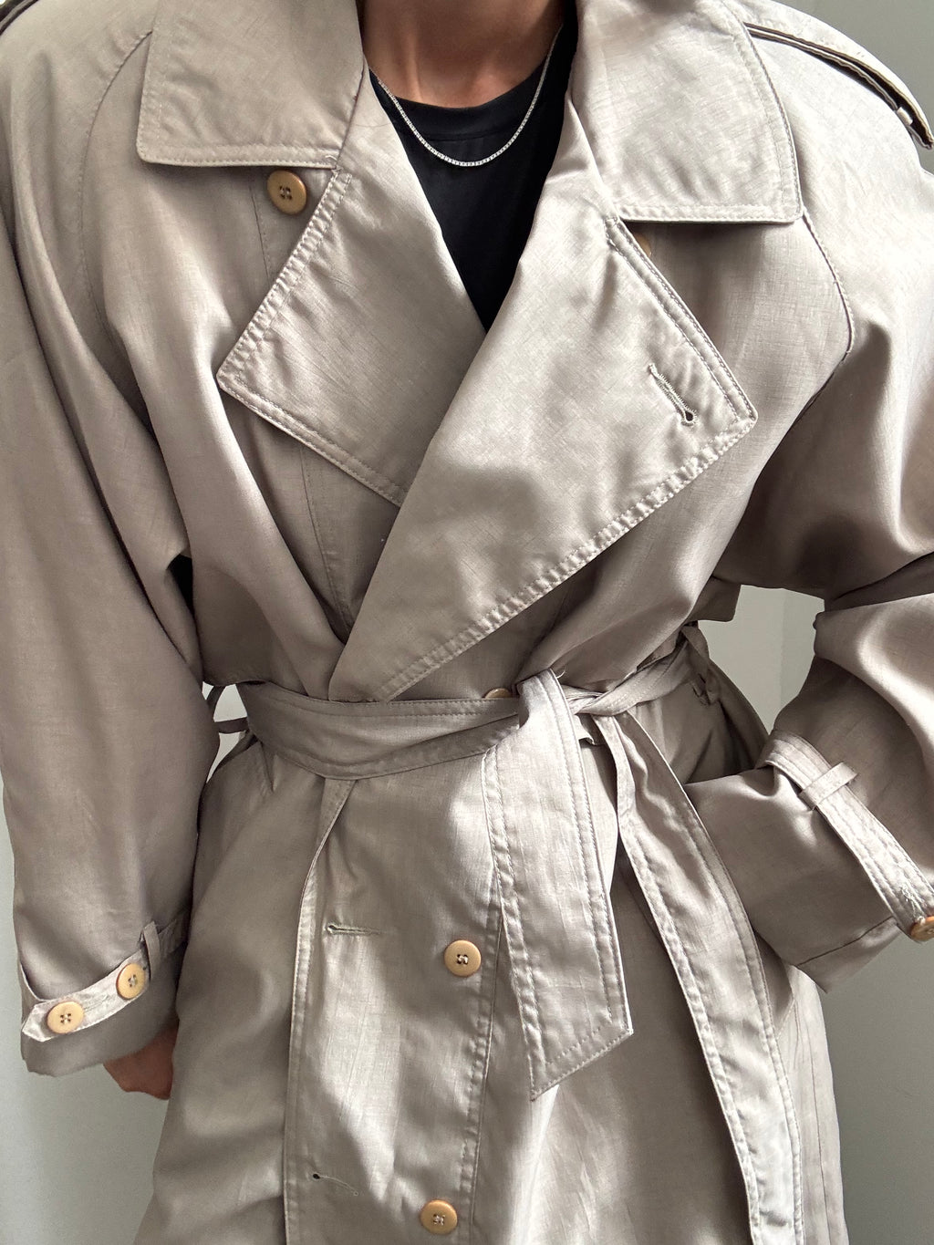 Vintage Tan Classic Trench Coat Size Large