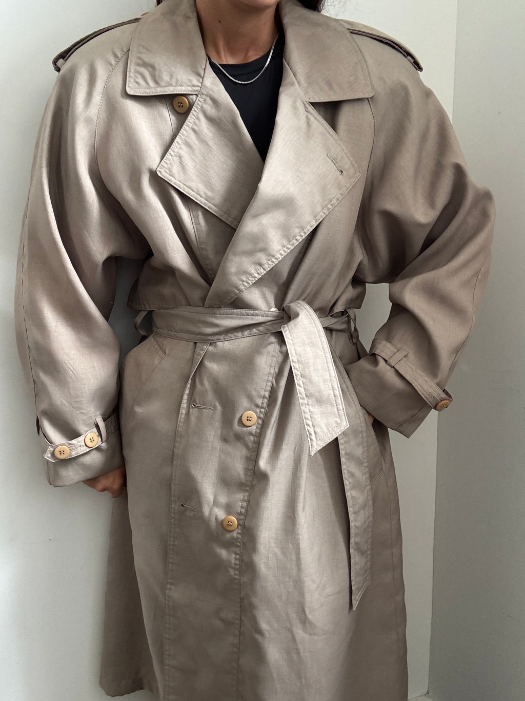 Vintage Tan Classic Trench Coat Size Large