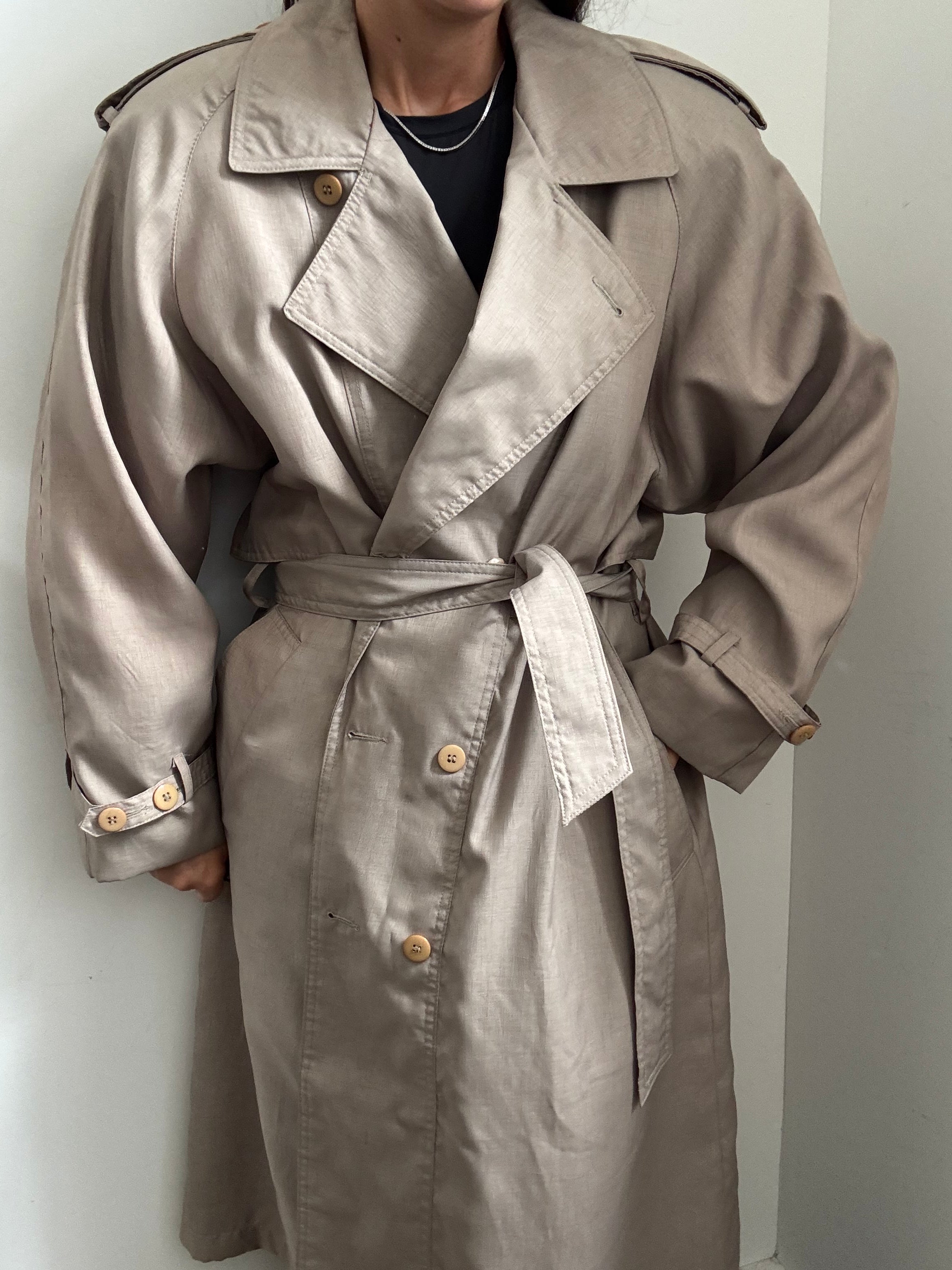 Vintage Tan Classic Trench Coat Size Large