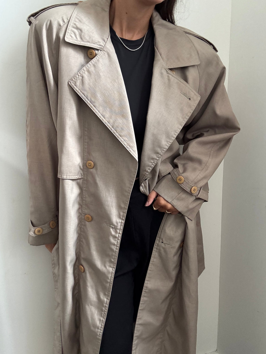 Vintage Tan Classic Trench Coat Size Large