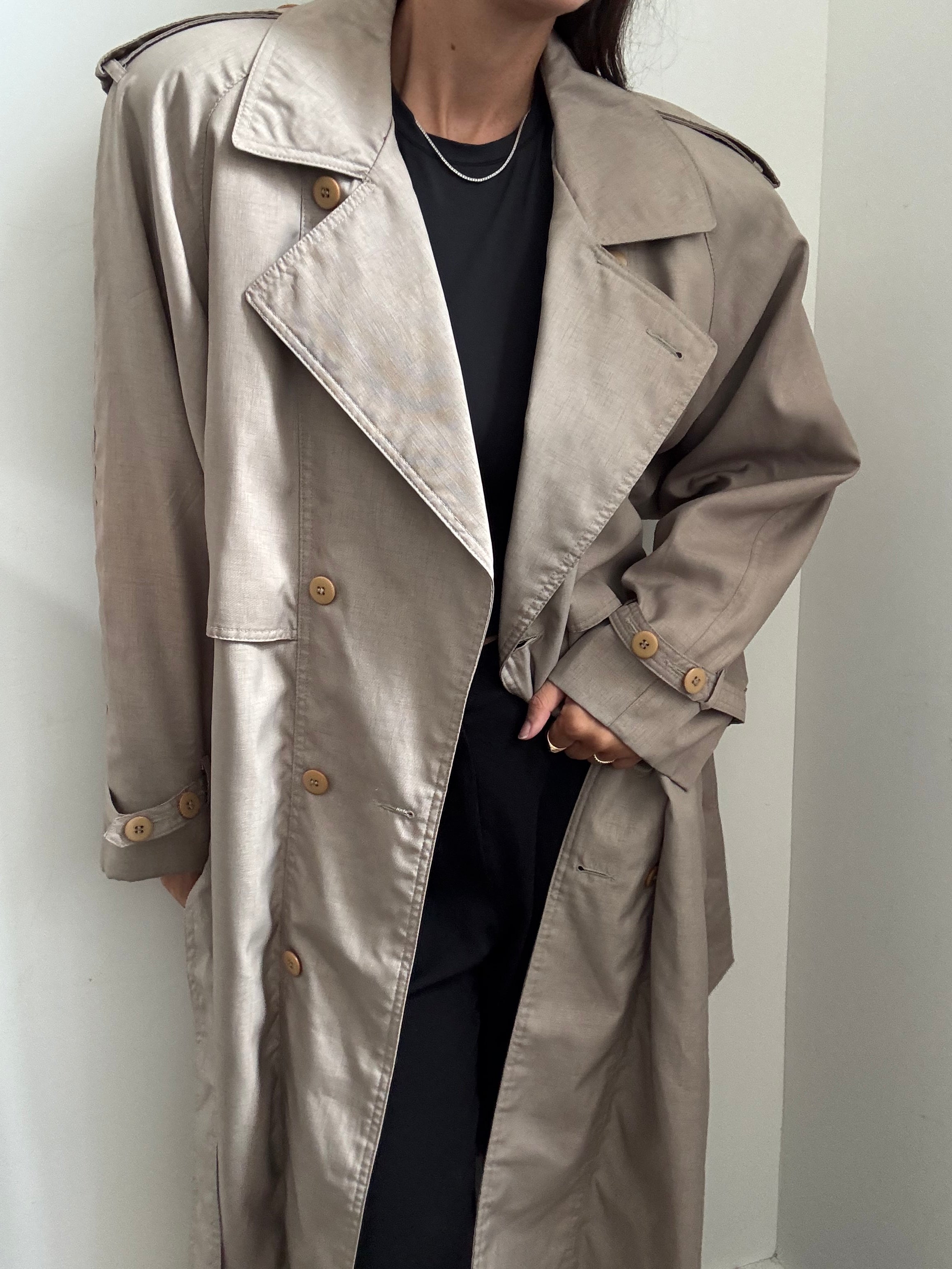 Vintage Tan Classic Trench Coat Size Large