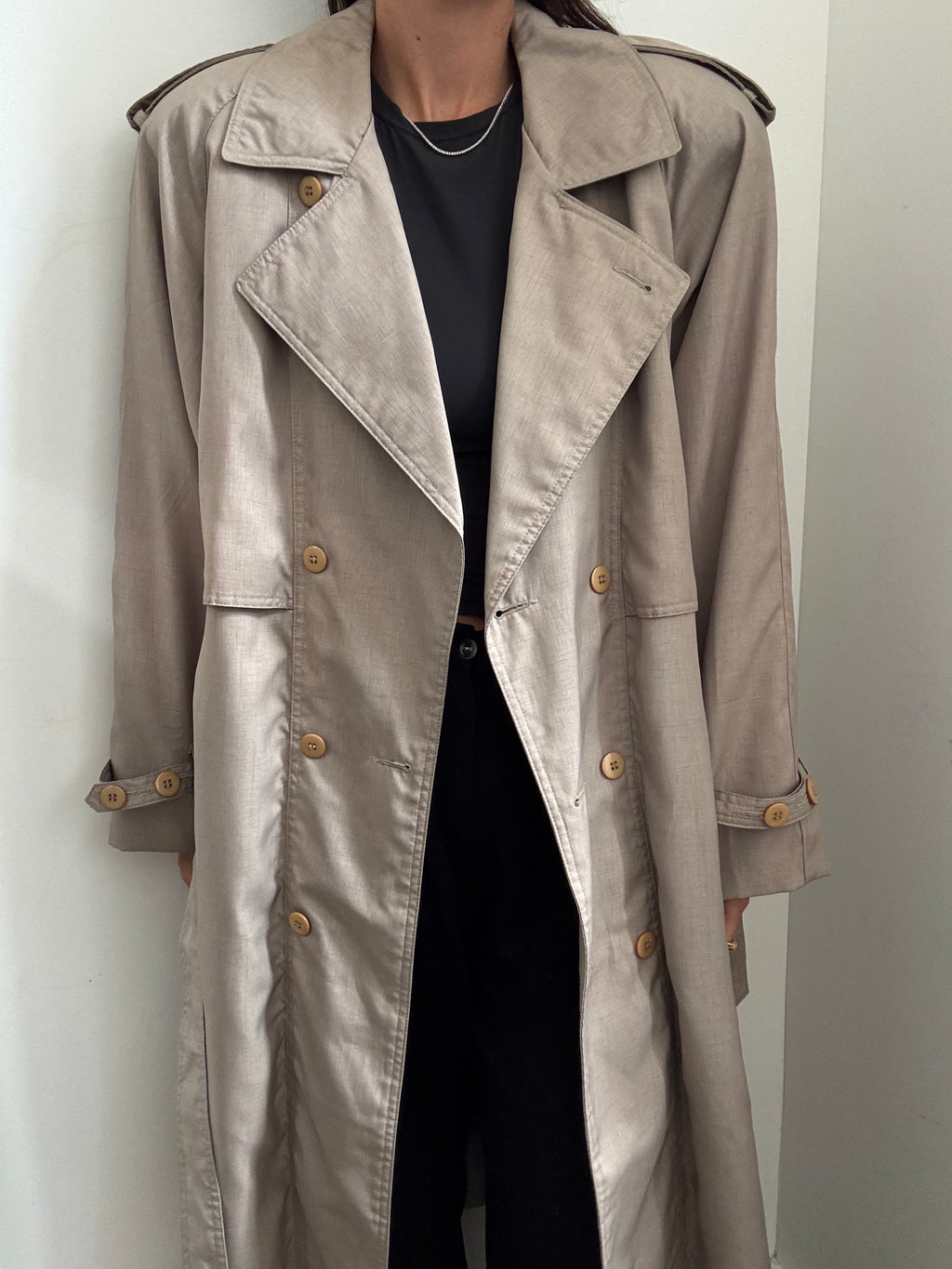Vintage Tan Classic Trench Coat Size Large