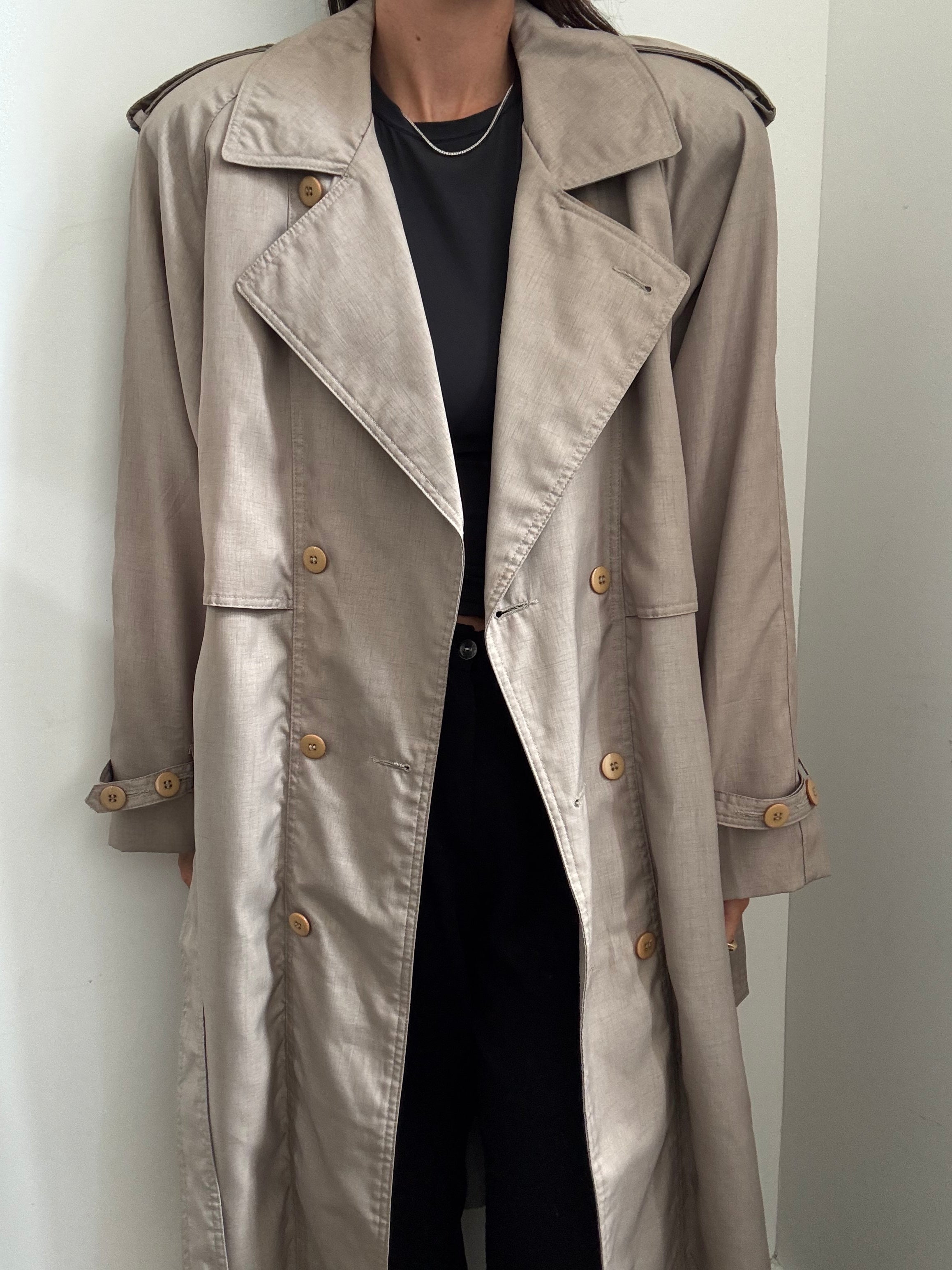 Vintage Tan Classic Trench Coat Size Large