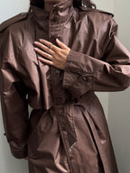 Vintage Brown Rain Trench Coat Size X-Large