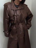 Vintage Brown Rain Trench Coat Size X-Large