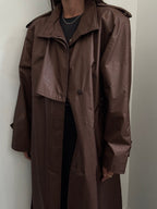 Vintage Brown Rain Trench Coat Size X-Large