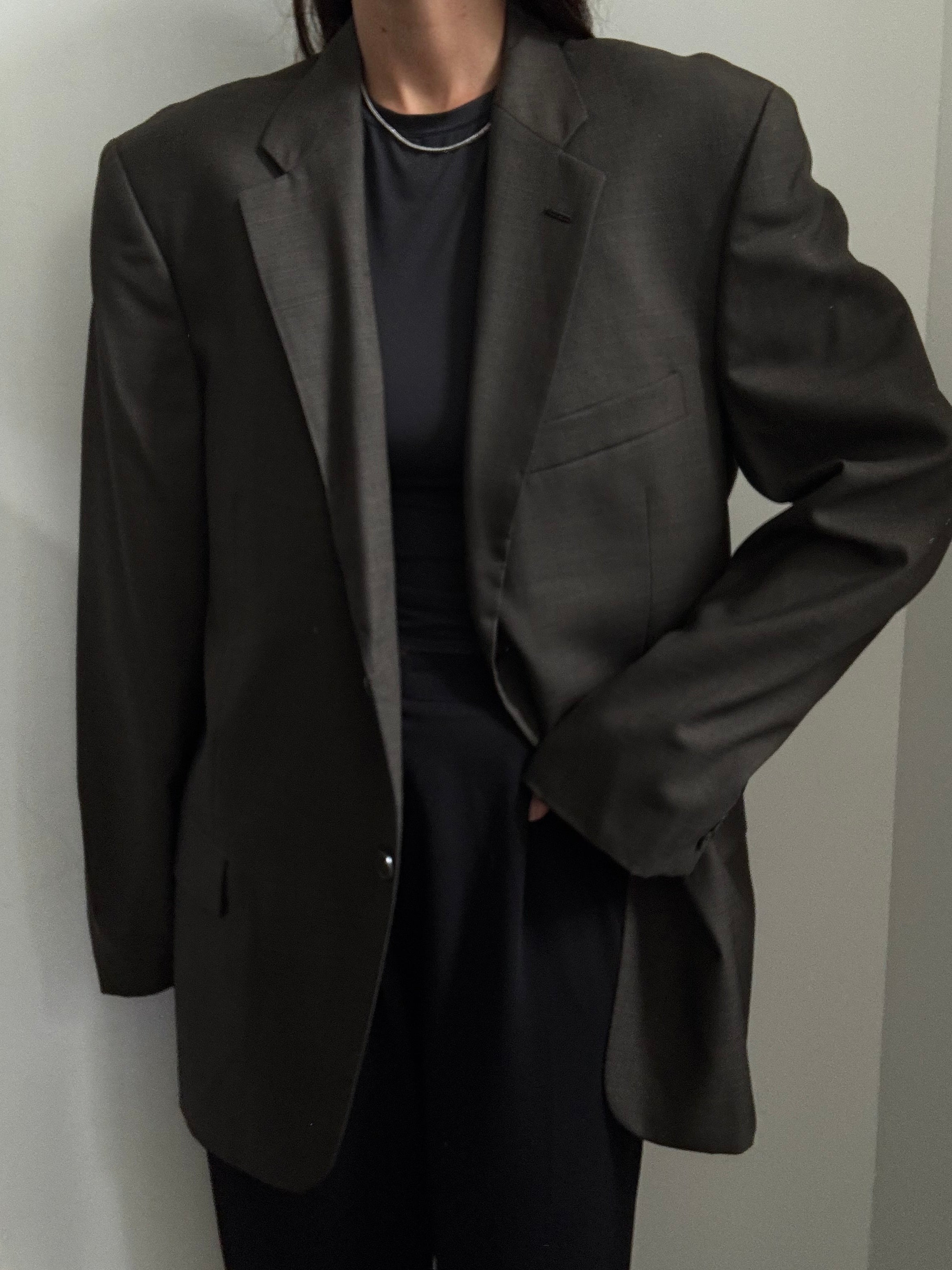 Vintage Brown Worsted Wool Blazer Size XL