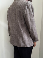 Vintage Brown Herringbone Fitted Blazer Size Medium