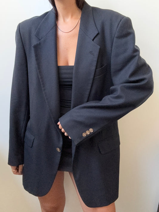 Vintage Calvin Klein Wool Navy Blazer Size Medium