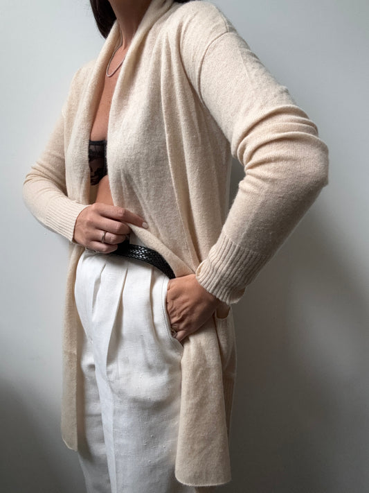 Vintage Beige Cashmere Cardigan Size XS