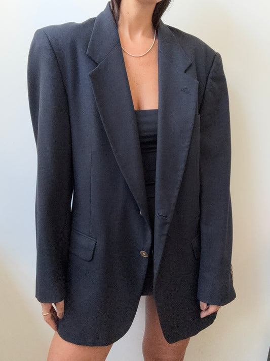 Vintage Calvin Klein Wool Navy Blazer Size Medium