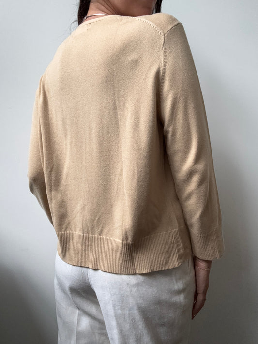Vintage Tan Button-Up Cardigan Size Medium