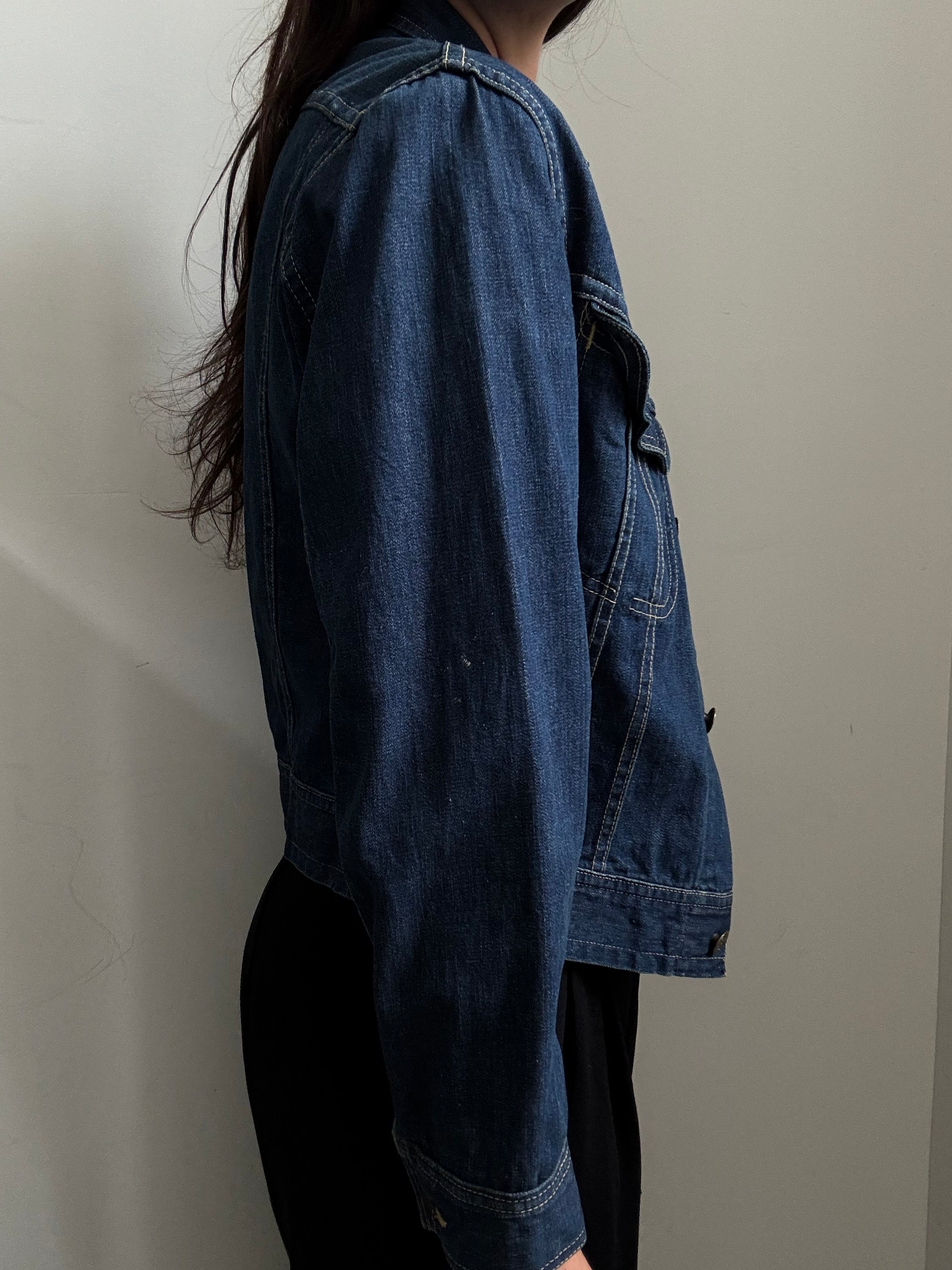 Vintage 70s Lee Fitted Denim Jacket Size Small