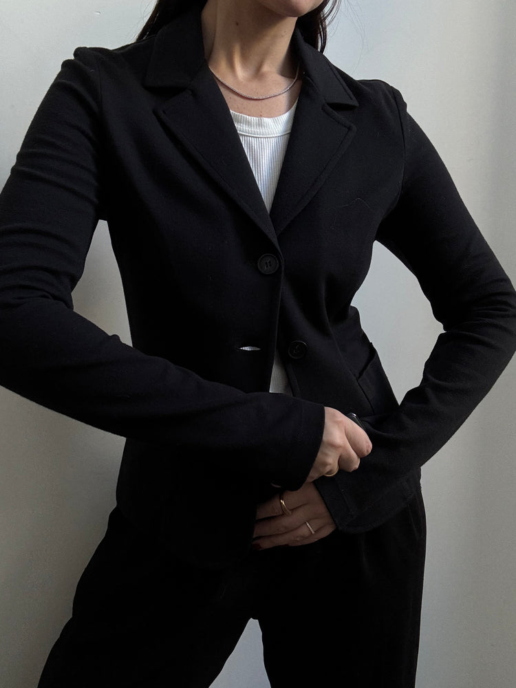 Vintage Weekend By Max Mara Black Fitted Blazer Size Medium