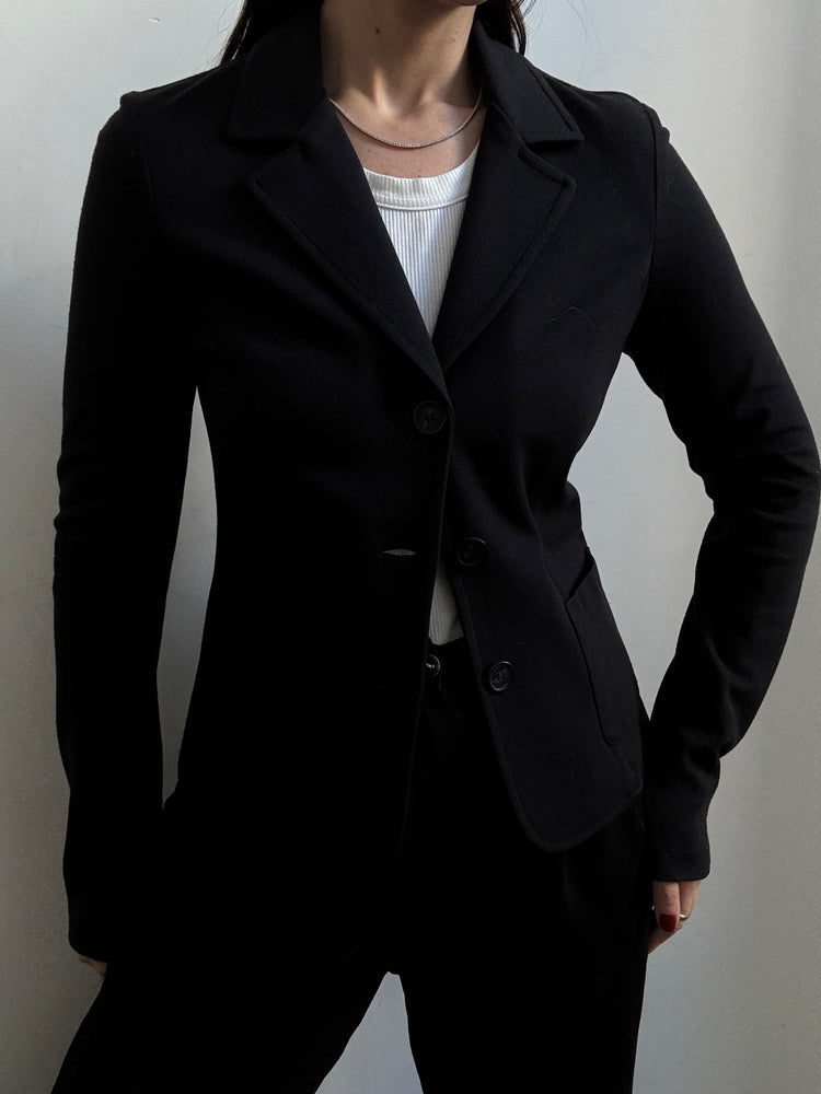 Vintage Weekend By Max Mara Black Fitted Blazer Size Medium