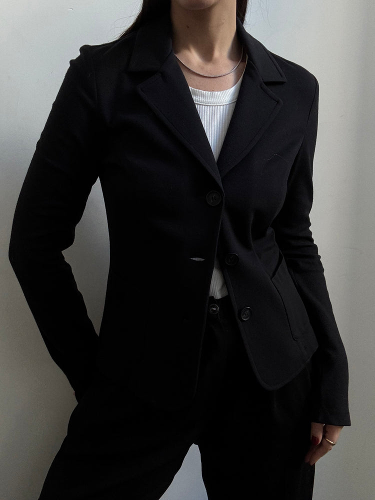 Vintage Weekend By Max Mara Black Fitted Blazer Size Medium