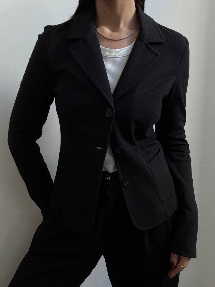 Vintage Weekend By Max Mara Black Fitted Blazer Size Medium