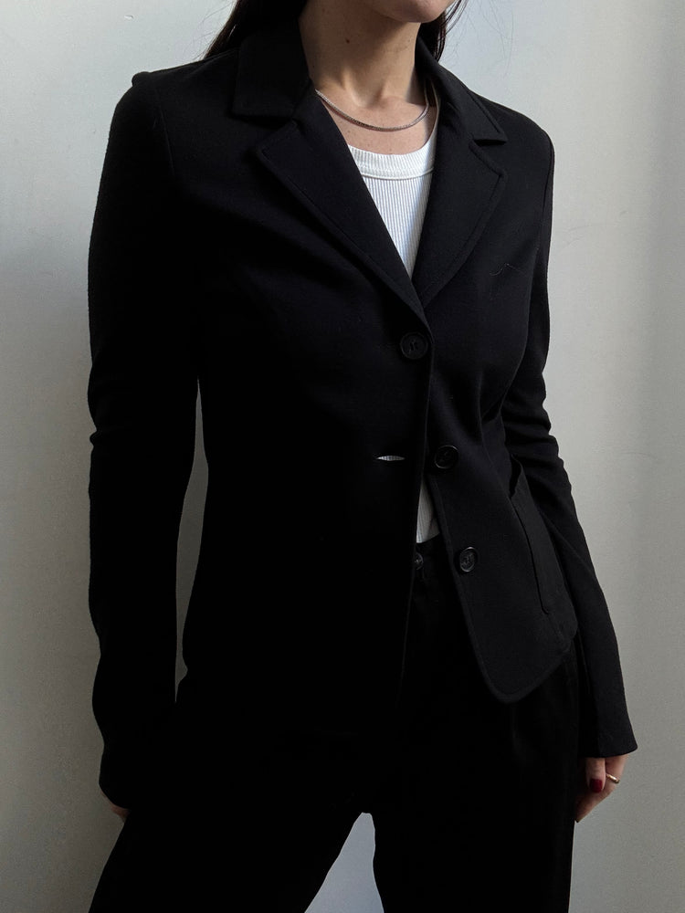 Vintage Weekend By Max Mara Black Fitted Blazer Size Medium
