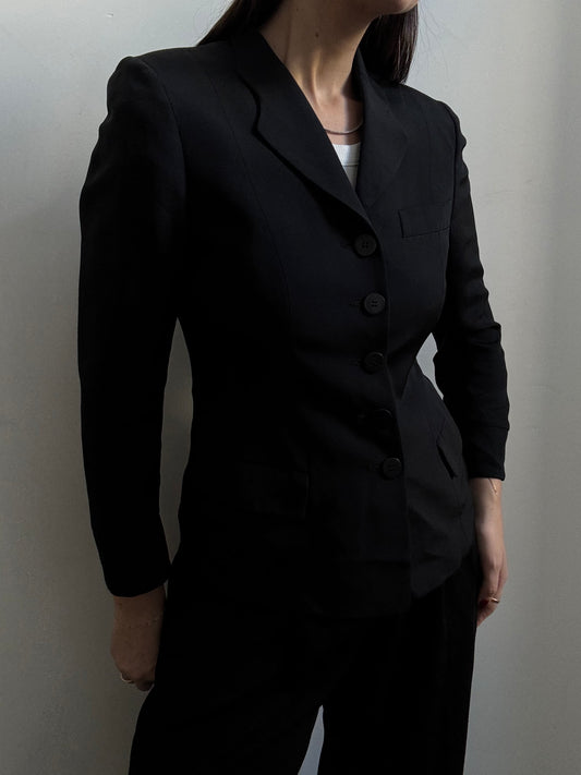 Vintage Giorgio Armani Black Fitted Blazer Size X-Small