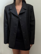 Vintage Deep Grey Wool Lightweight Jacket Size Large