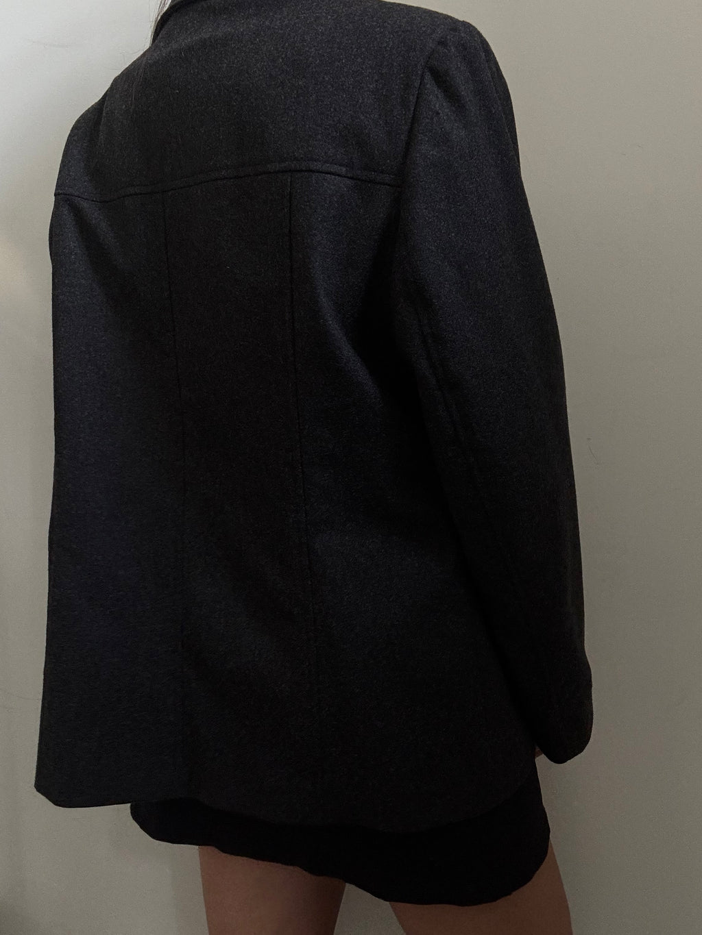 Vintage Deep Grey Wool Lightweight Jacket Size Large