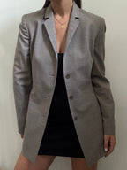 Vintage Light Grey Fitted Blazer Size Small
