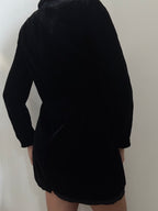 Vintage Black Velvet Fitted Blazer Size Small