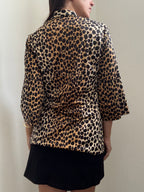 Vintage 70's Leopard Stretch Fitted Top Size Small