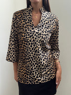 Vintage 70's Leopard Stretch Fitted Top Size Small
