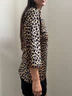 Vintage 70's Leopard Stretch Fitted Top Size Small