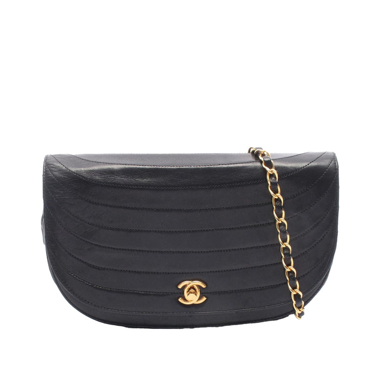 Vintage Chanel Half Moon Leather Flap Bag