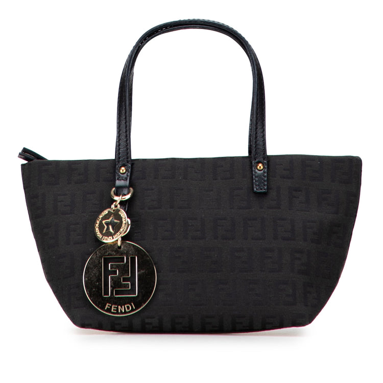 Vintage Fendi Mini Black Zucca Top Handle Bag