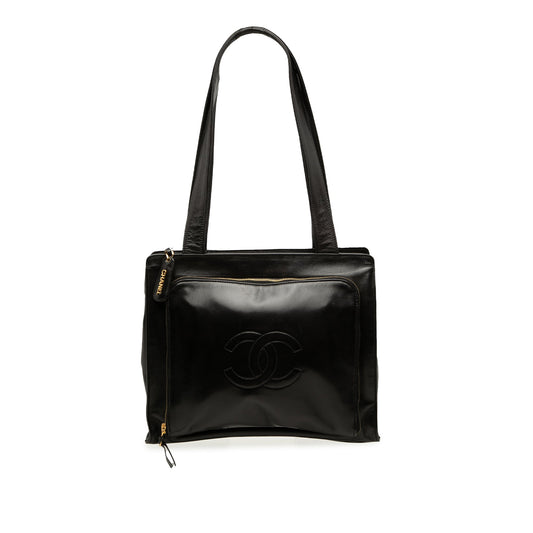 Vintage Chanel Black Front Zip Pocket