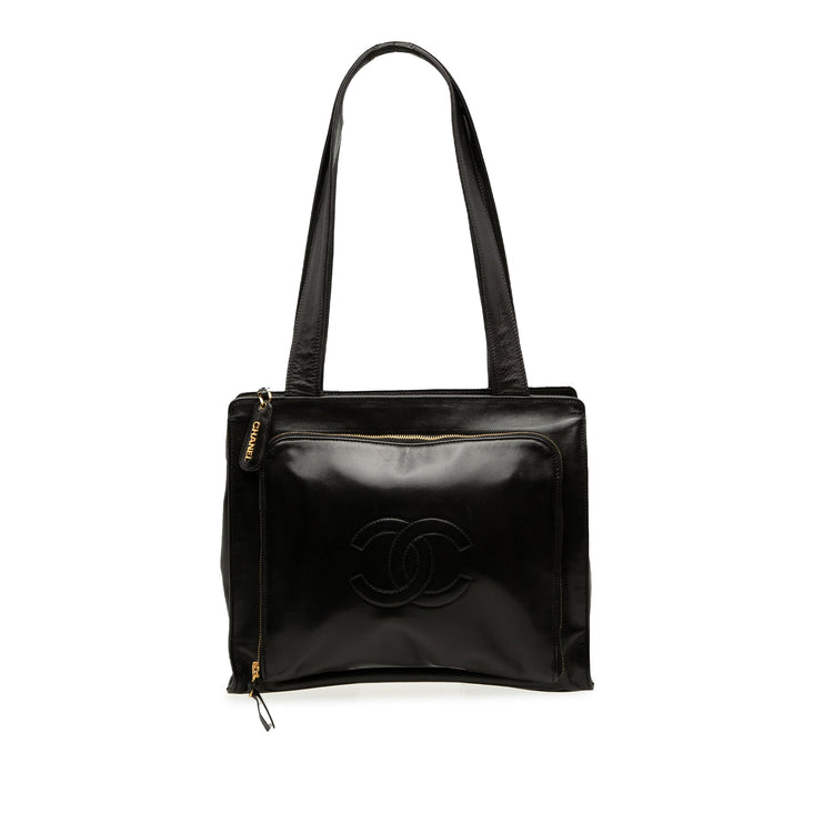 Vintage Chanel Black Front Zip Pocket