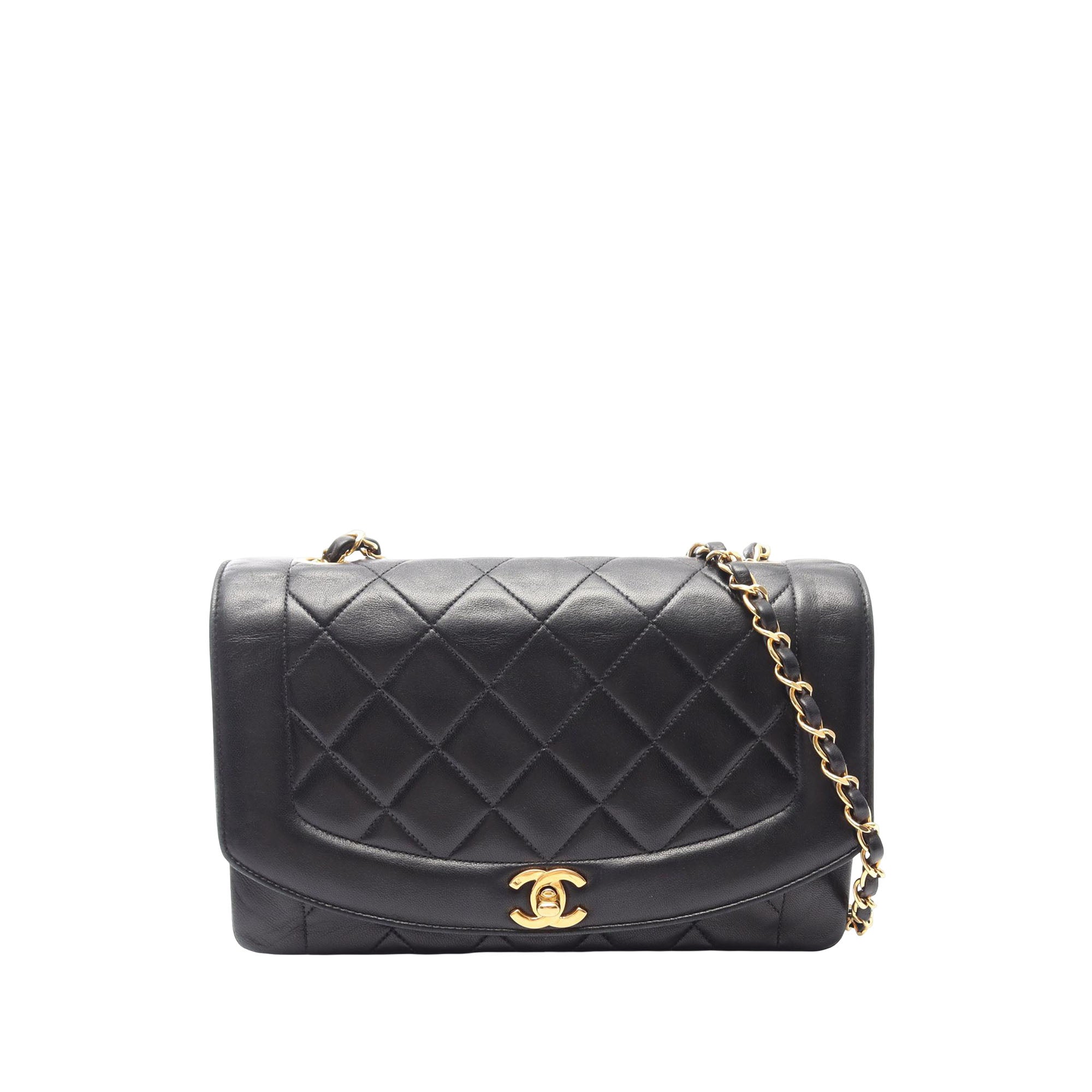 Vintage Chanel Medium Black Lambskin Flap