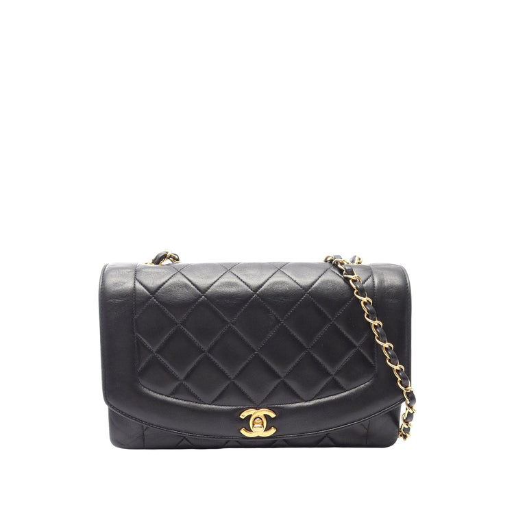Vintage Chanel Medium Black Lambskin Flap