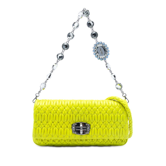 Vintage Miu Miu Yellow Crystal Chain Bag