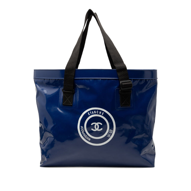 Vintage Blue Chanel Vinyl Tote