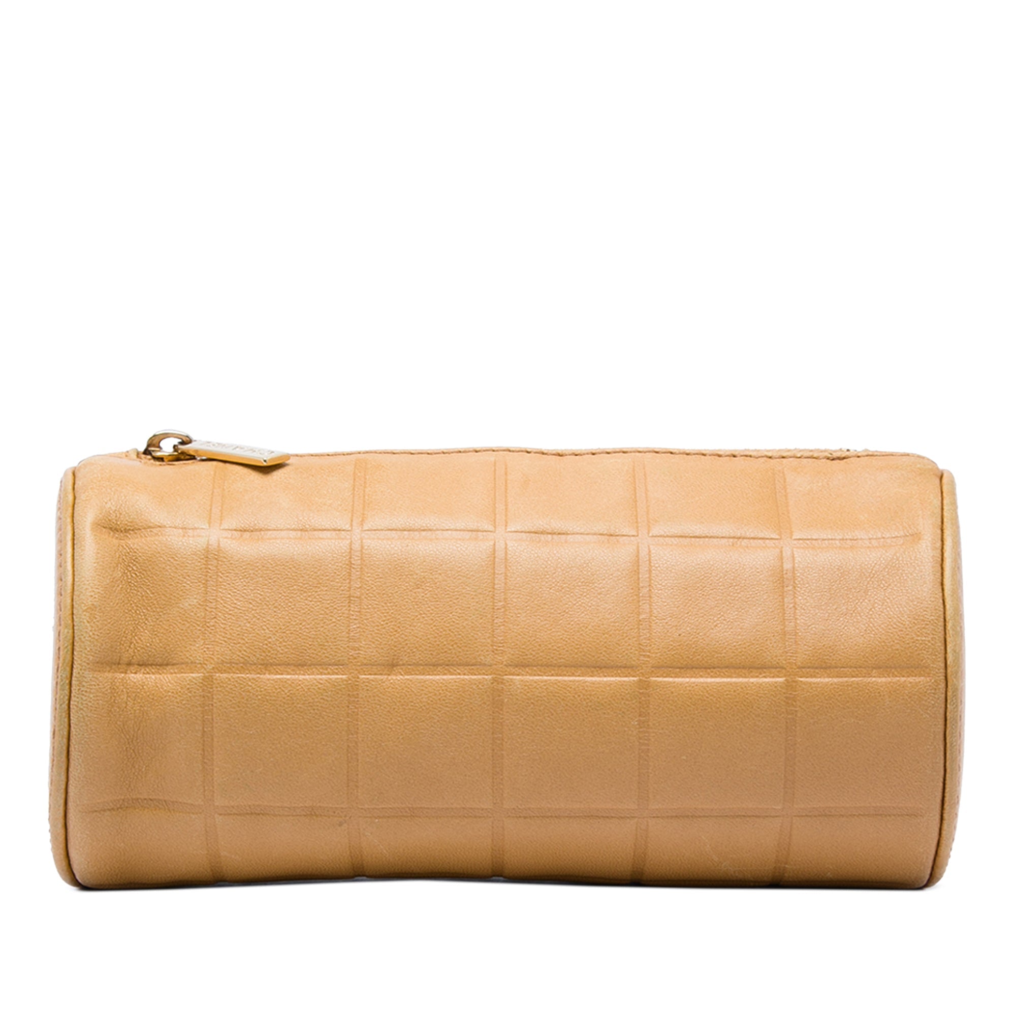 Vintage Chanel Choclate Bar Barrel Cosmetic Pouch