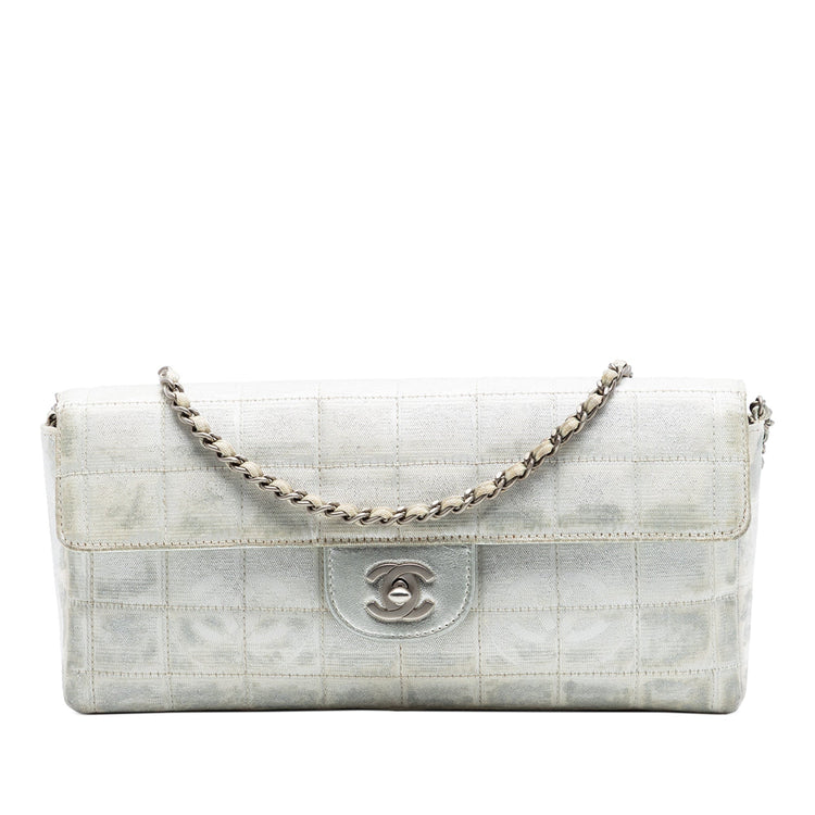 Vintage Chanel Silver East West Flap Bag