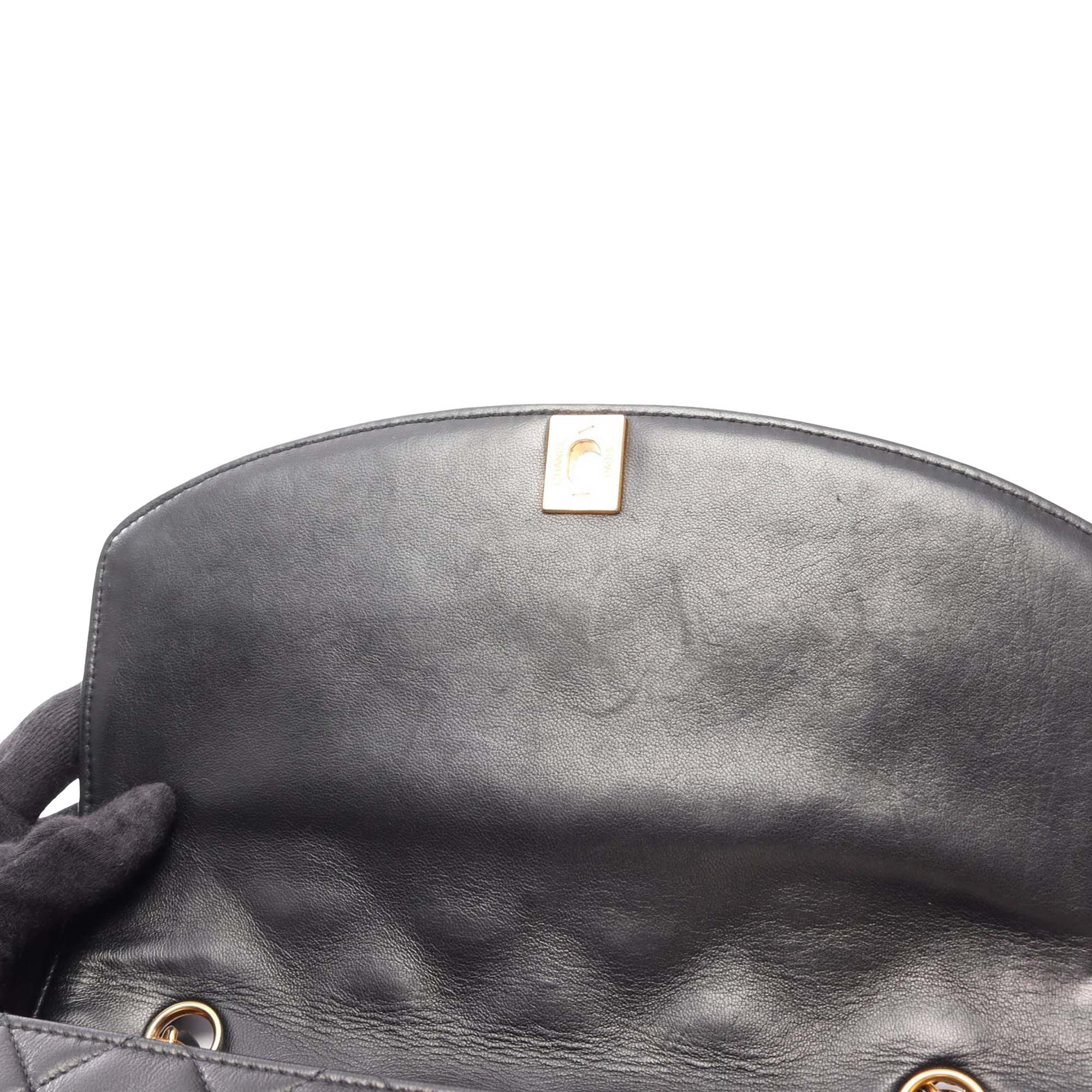 Vintage Chanel Medium Black Lambskin Flap