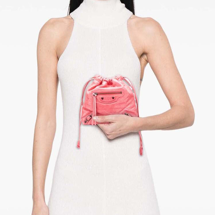 Vintage Balenciaga Pink Motocross Drawstring Pouch