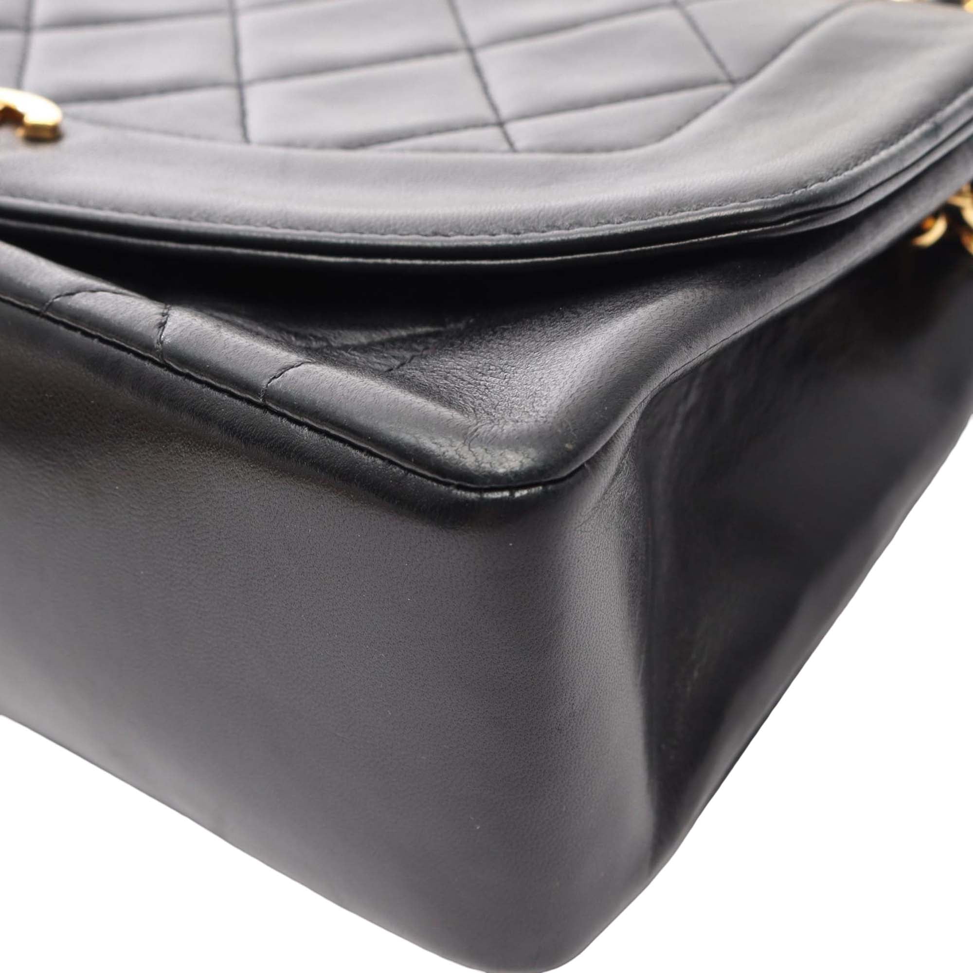Vintage Chanel Small Black Lambskin Flap Bag