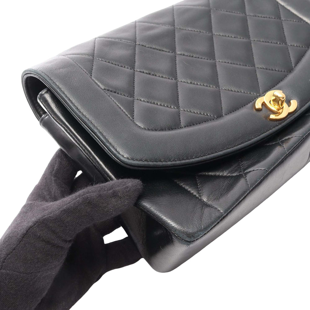 Vintage Chanel Medium Black Lambskin Flap