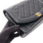 Vintage Chanel Medium Black Lambskin Flap