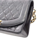 Vintage Chanel Medium Black Lambskin Flap
