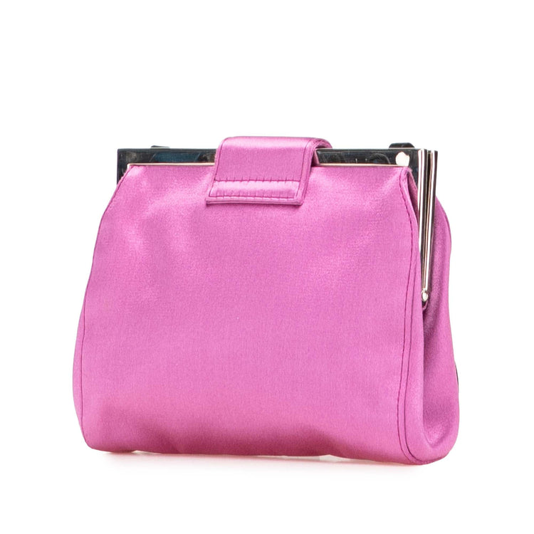 Vintage Miu Miu Pink Satin Clutch On Strap