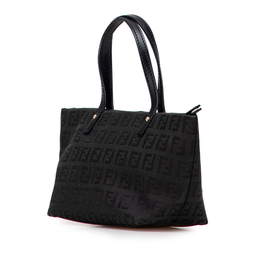 Vintage Fendi Mini Black Zucca Top Handle Bag