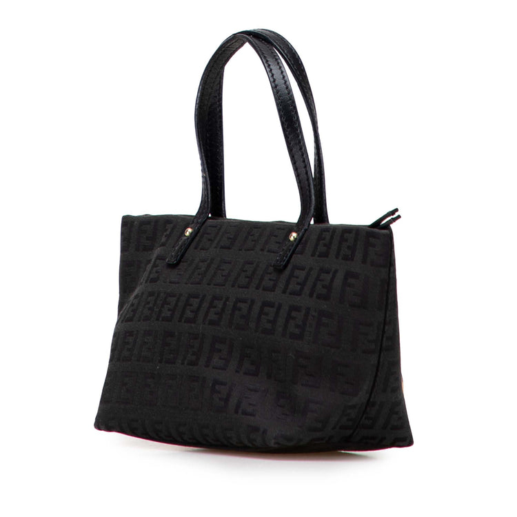 Vintage Fendi Mini Black Zucca Top Handle Bag