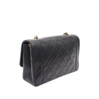 Vintage Chanel Medium Black Lambskin Flap